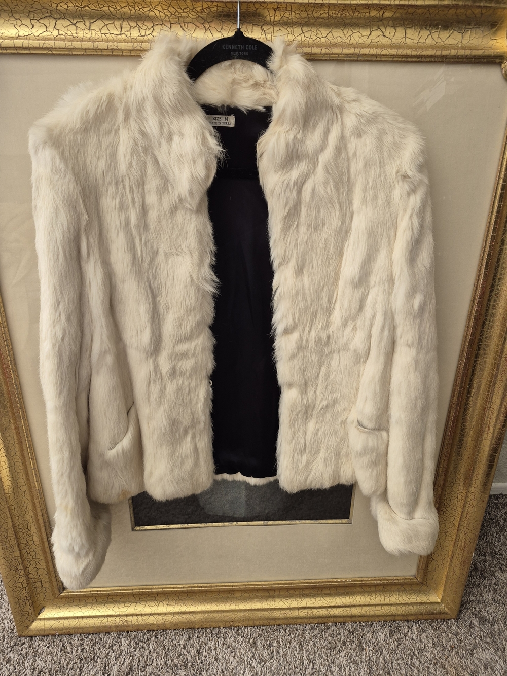 💕VTG Ivory Rabbit Fur Jacket💕